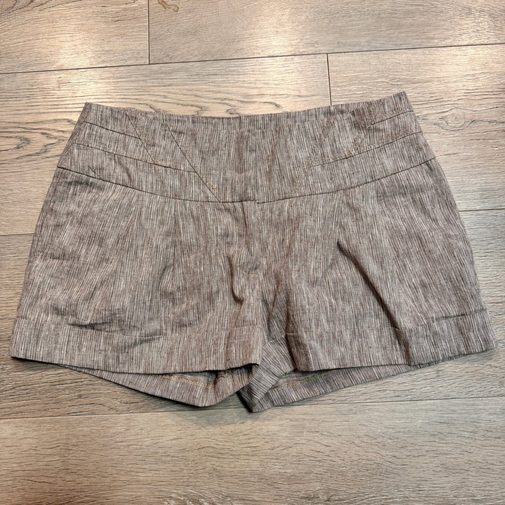 XOXO Womens Pleated Shorts Size 7 8 Casual Summer Tan Beige